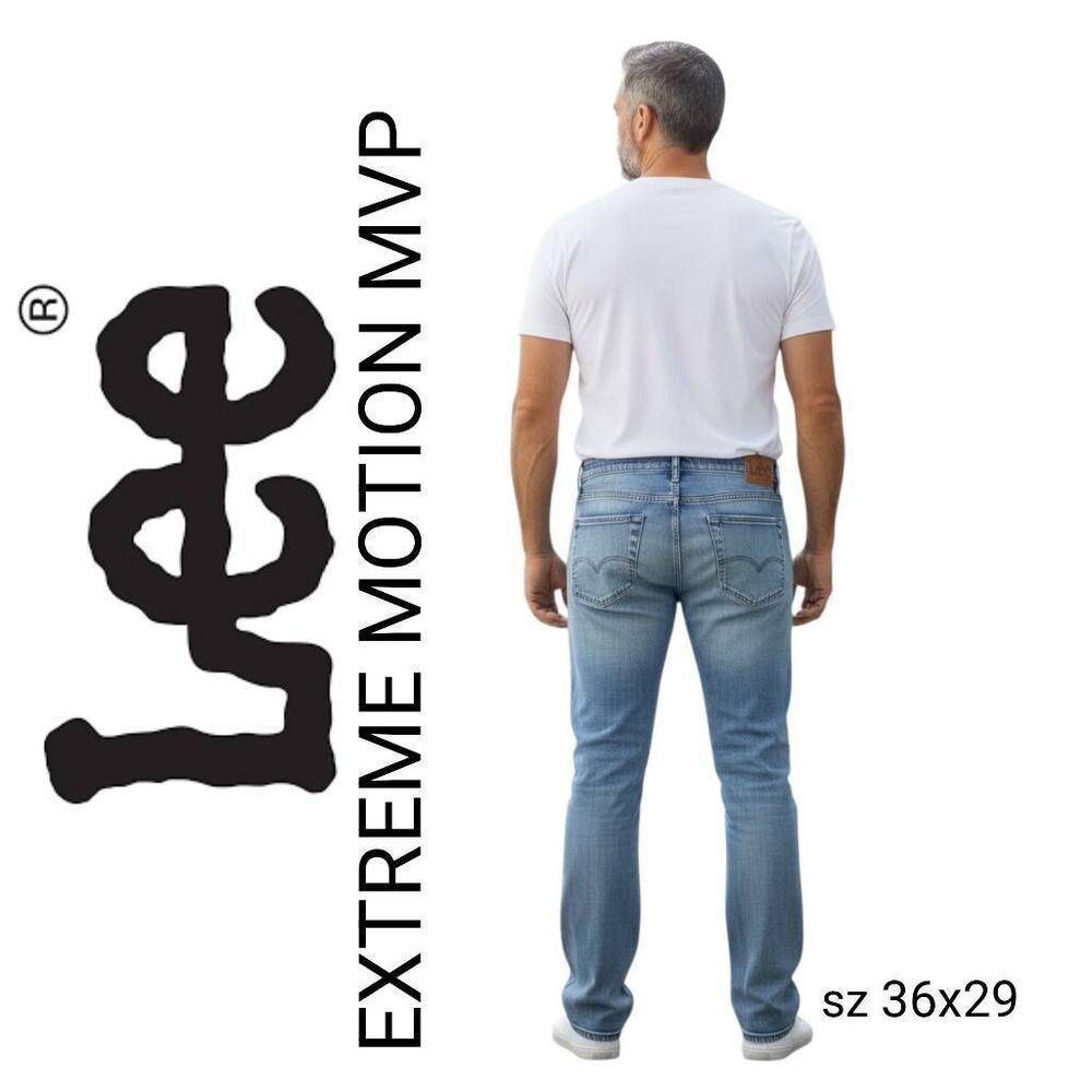 Lee Extreme Motion MVP Slim Straight Comfortable Blue Denim Stretch Jeans